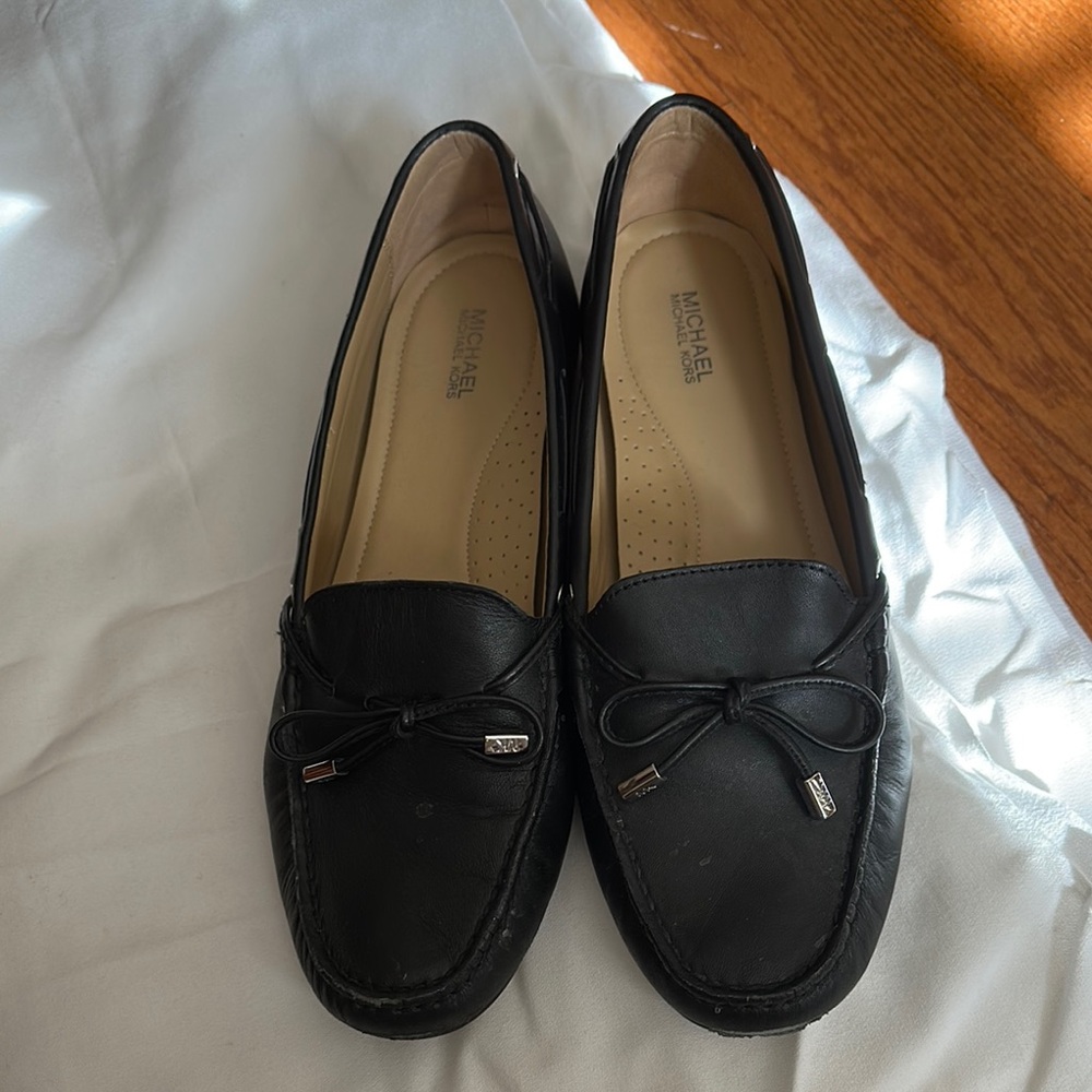 Michael Kors Black Classic Leather Flats